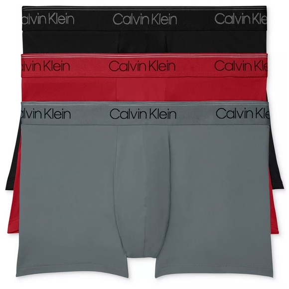 Men's 3-Pack Calvin Klein Microfiber Stretch Low-Rise Trunk Underwear - Picture 1 of 5